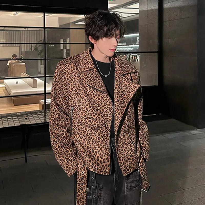 Leopard Zippers Patchwork Loose Jacket