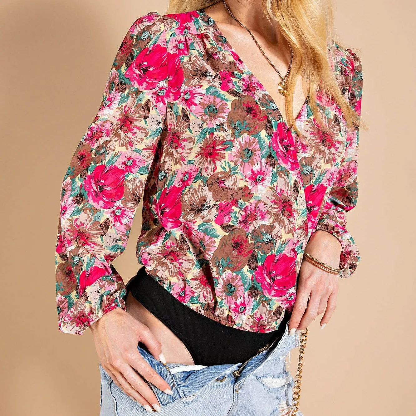 Long Sleeve Floral Bodysuit