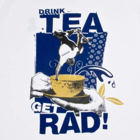 Lovenskate Drink Tea, Get Rad Longsleeve T-Shirt - White