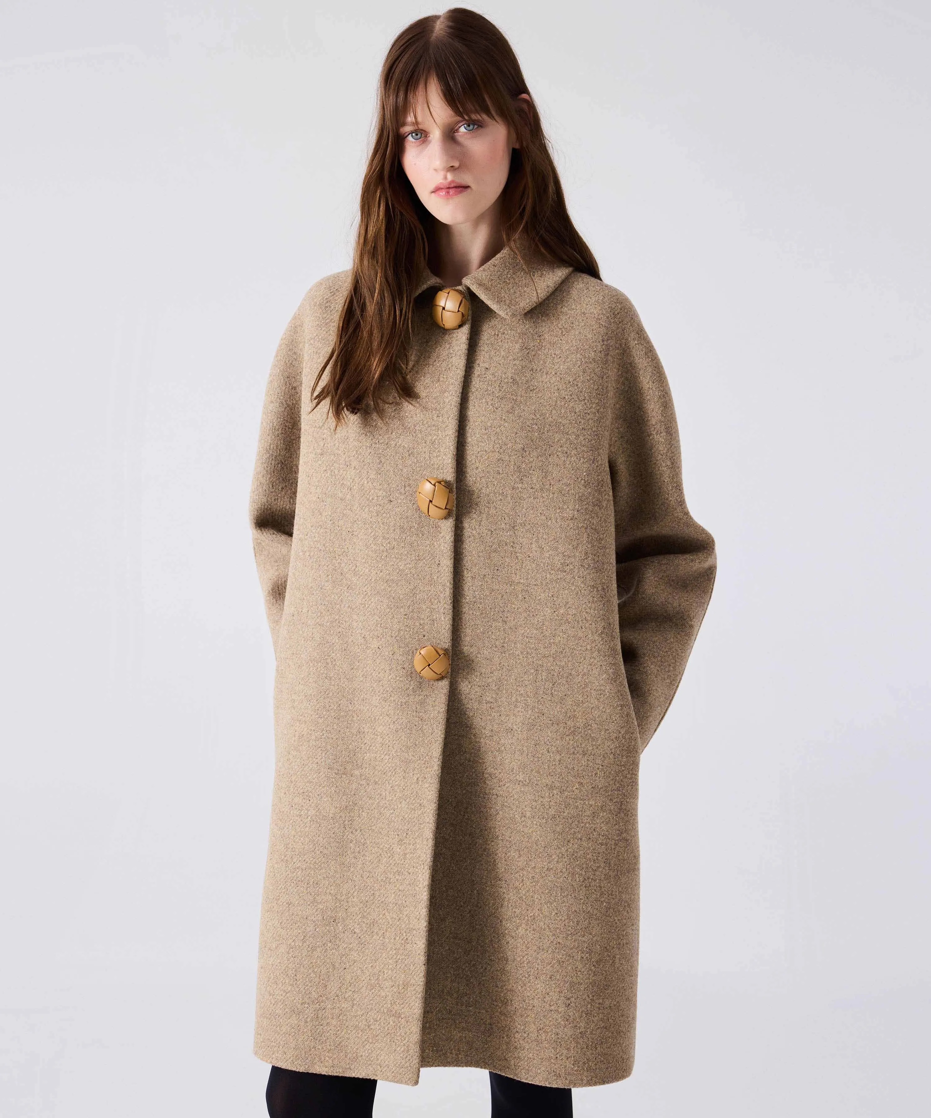 Machka Buttoned Wool Coat Beige