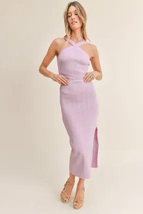 Mariah Purple Cutout Bodycon Midi Dress