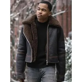 Michael Rainey Jr Power Ghost Black Shearling Jacket