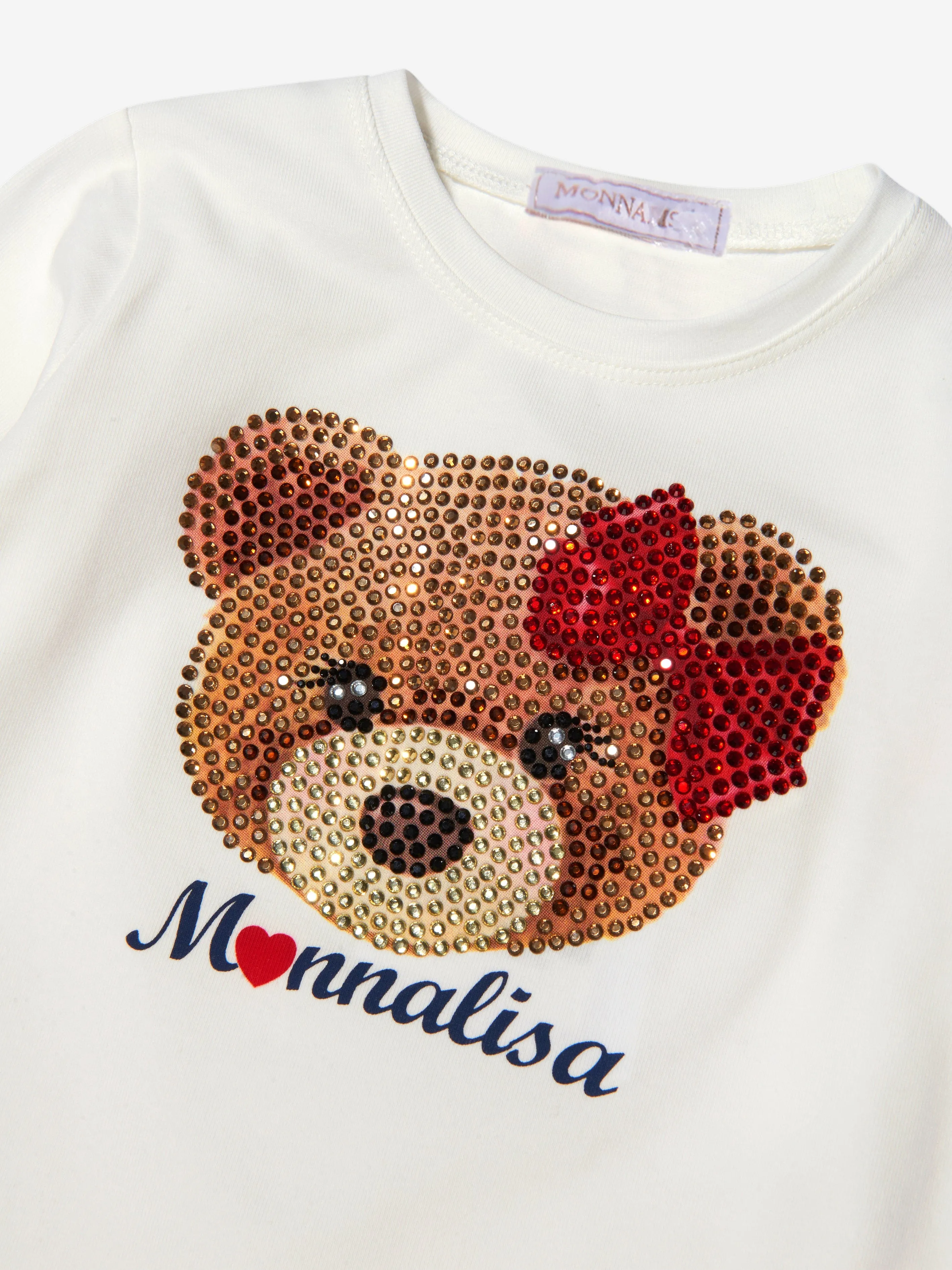 Monnalisa Girls Long Sleeve Bear T-Shirt