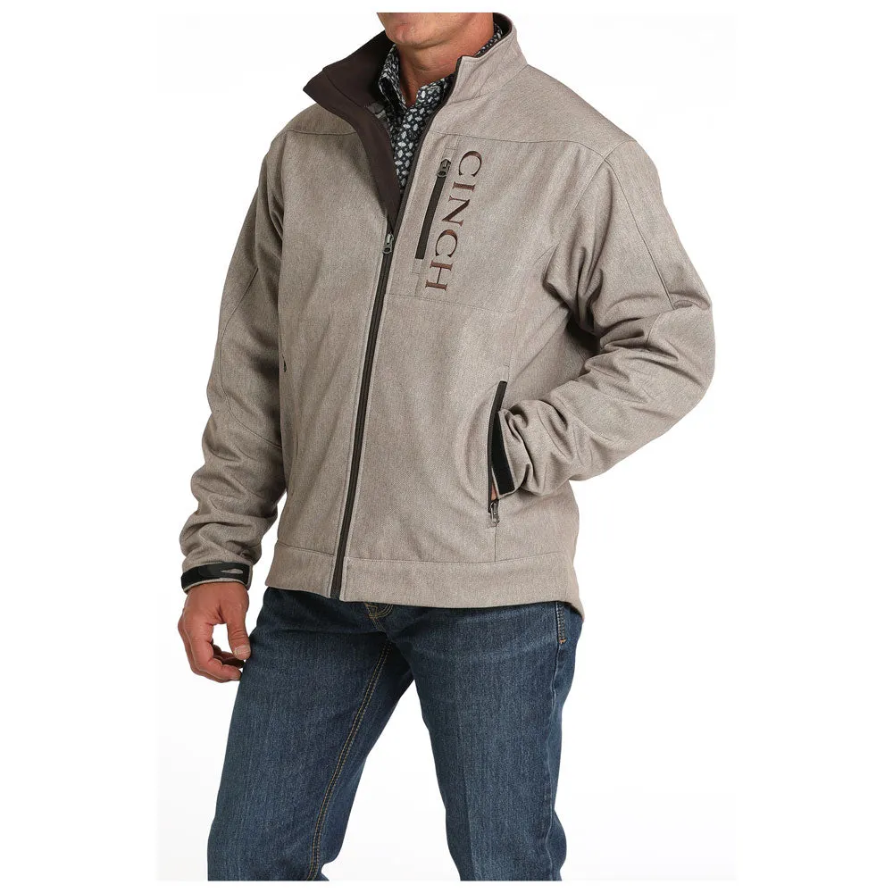 MWJ1567010 Cinch Men's Bonded Softshell Logo Jacket - Stone