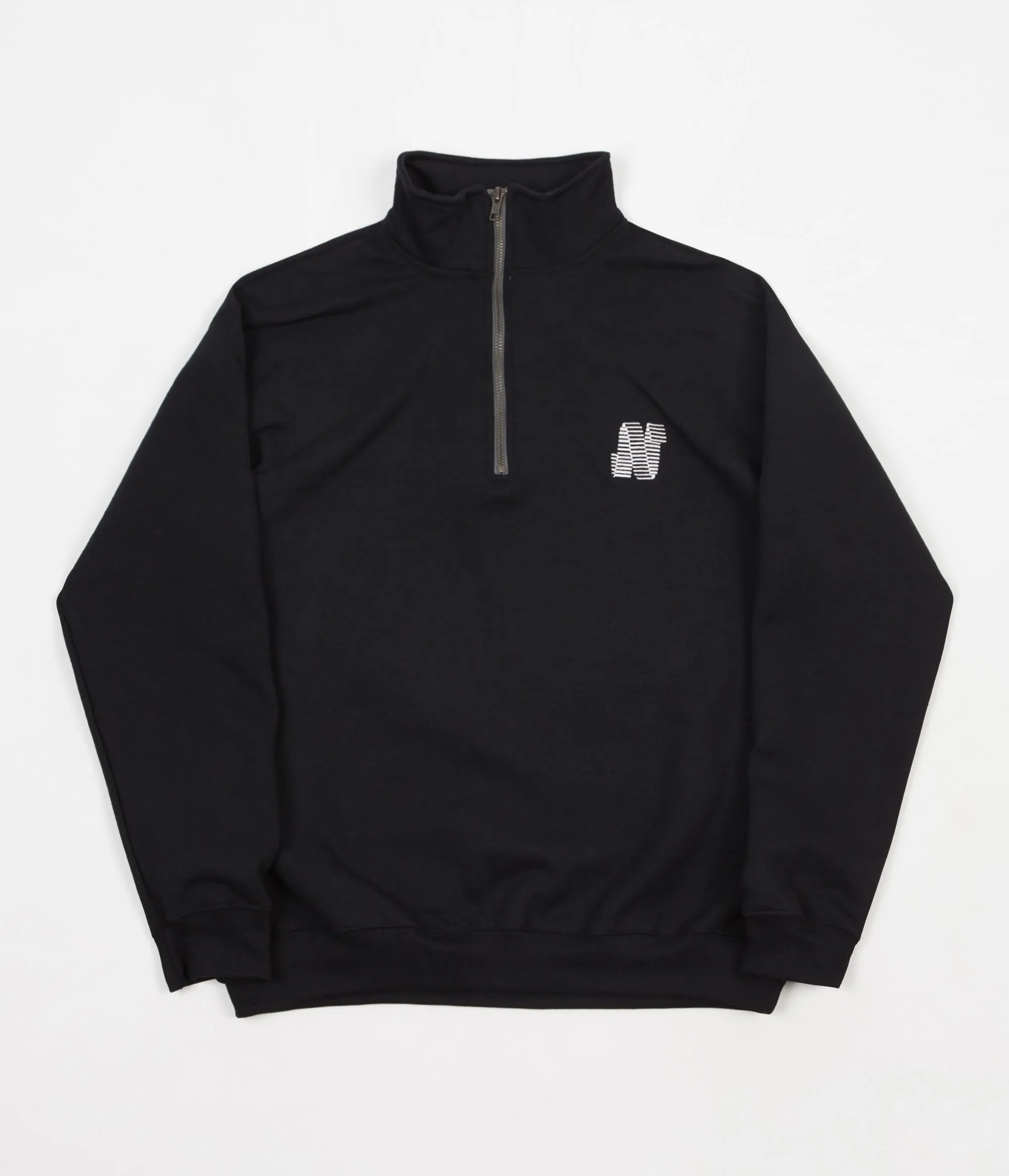 North N Logo Embroidered 1/4 Zip Sweatshirt - Black / White