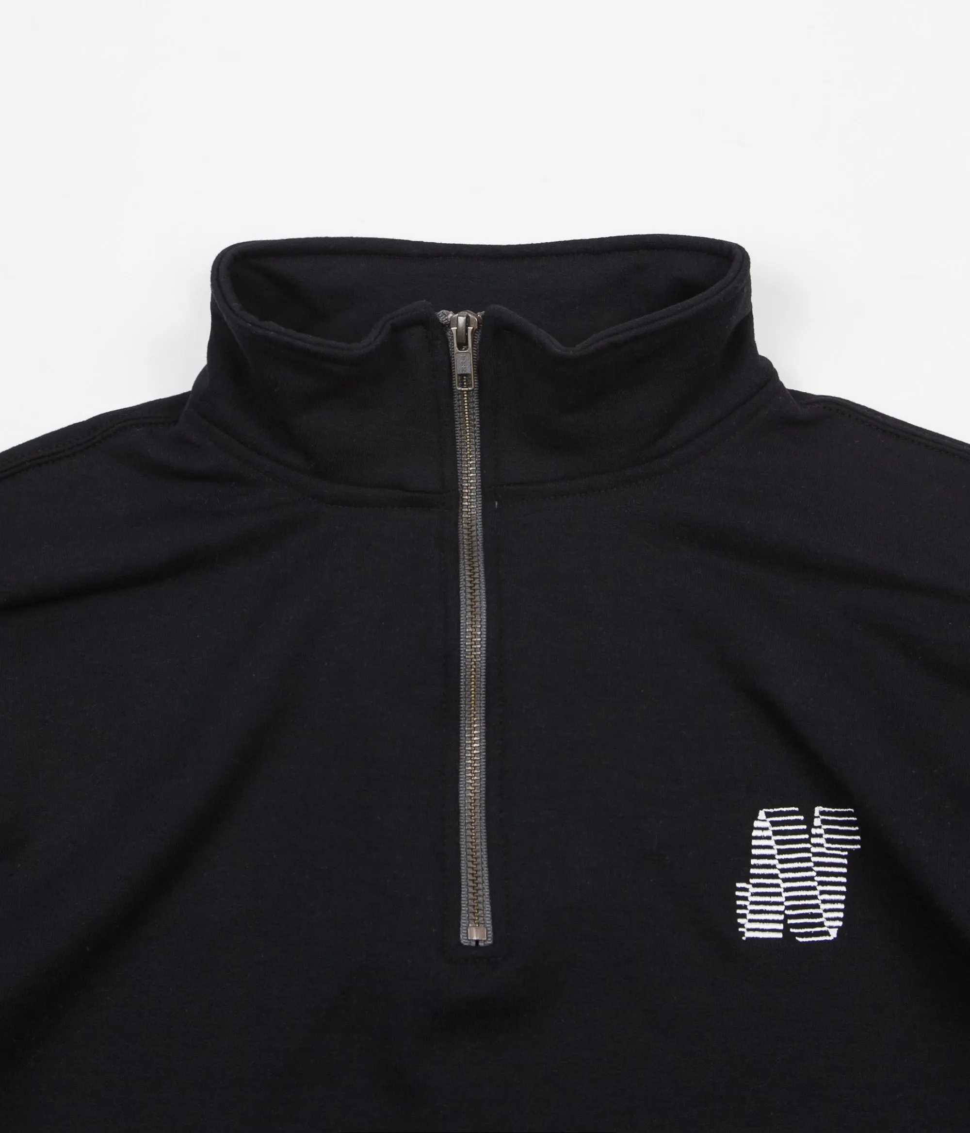 North N Logo Embroidered 1/4 Zip Sweatshirt - Black / White