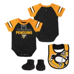 Penguins Baby Creeper, Bib and Booties Set