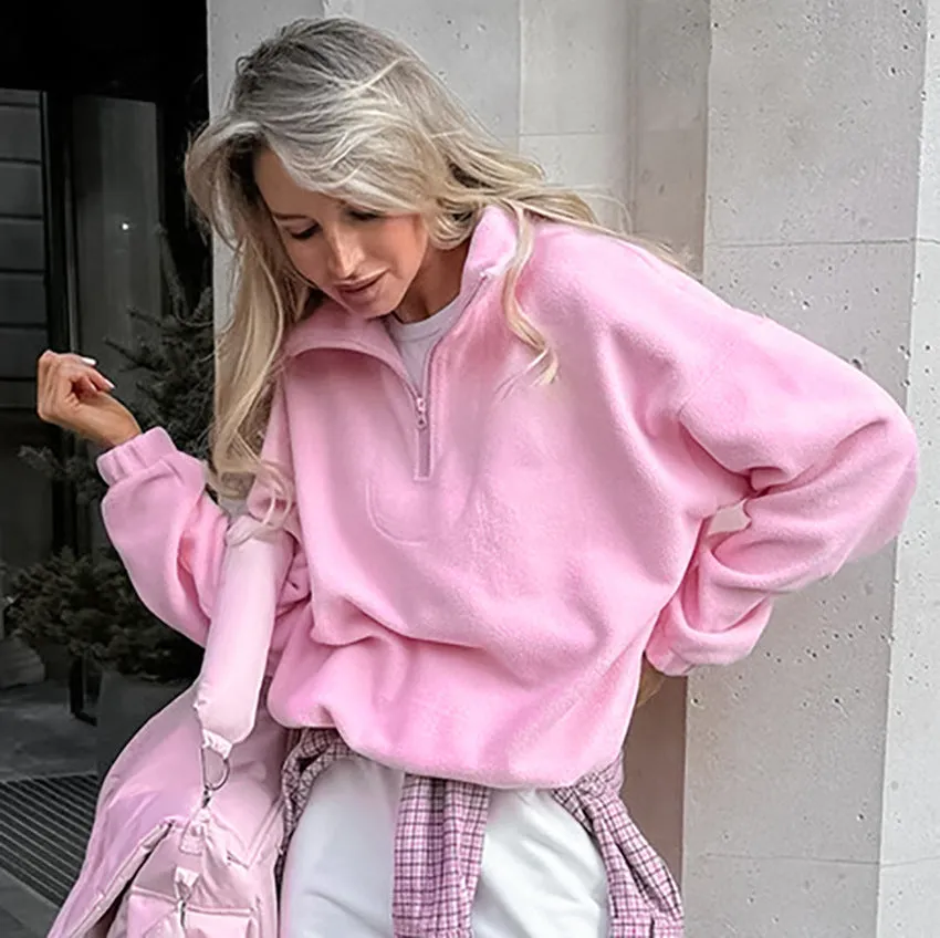 Pink Outerwear Sweatshirt