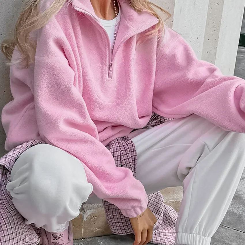 Pink Outerwear Sweatshirt