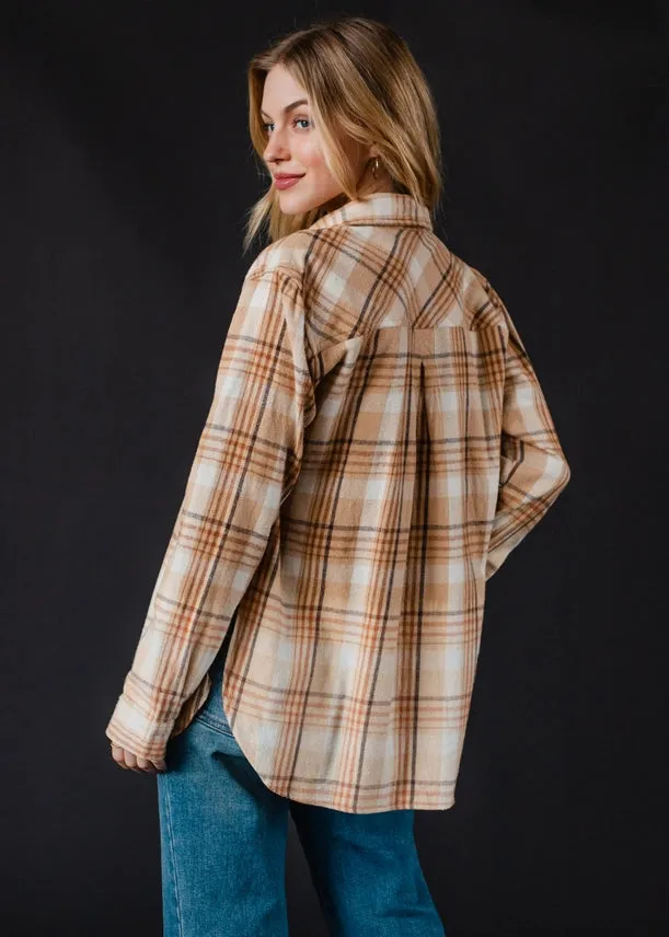 Plaid Flannel | Tan, Camel & Brown