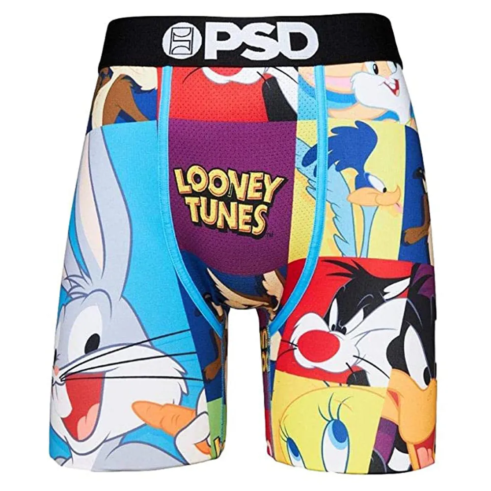 PSD Mens Elastic Underwear Wide Band Boxer Brief Blue Looney Toons Bunch Underwear - 121180048-BLU-XL