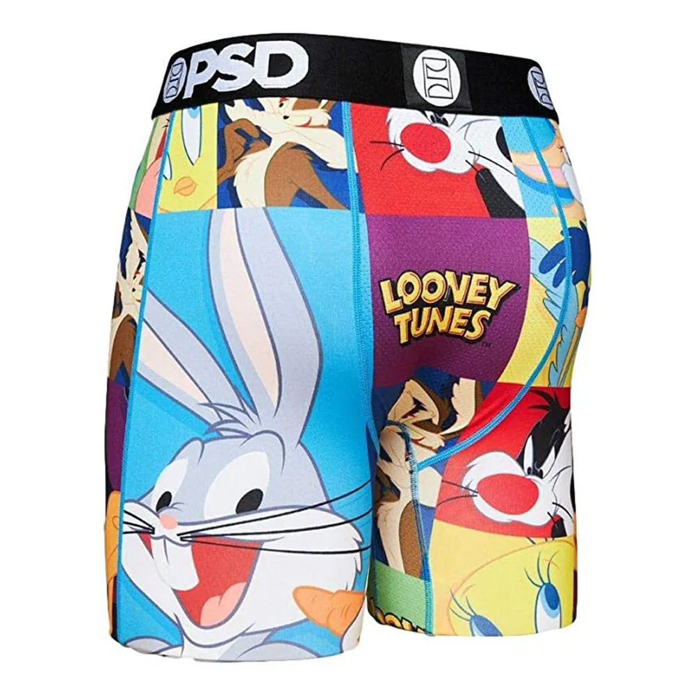 PSD Mens Elastic Underwear Wide Band Boxer Brief Blue Looney Toons Bunch Underwear - 121180048-BLU-XL