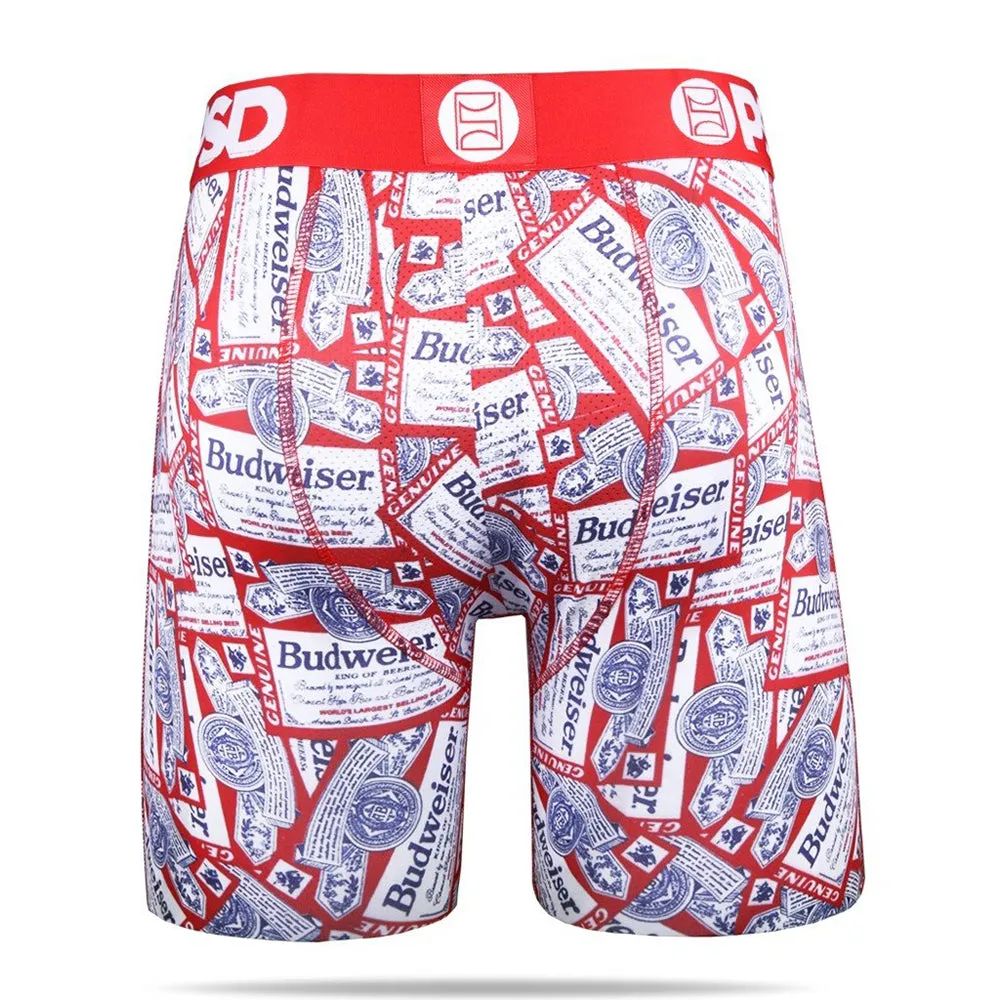 PSD Mens Red Buds All Over Budweiser Athletic Boxer Briefs X-Large Underwear - E21810055-RED-XL