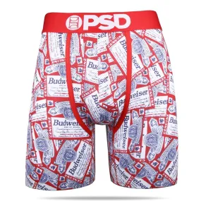 PSD Mens Red Buds All Over Budweiser Athletic Boxer Briefs X-Large Underwear - E21810055-RED-XL