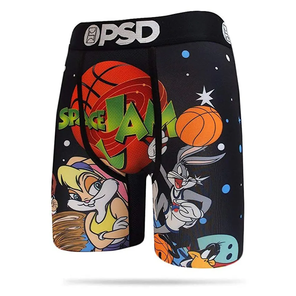 PSD Mens Space Jam Stretch Wide Band Boxer Brief Breathable Underwear - E31911075-BLK-L