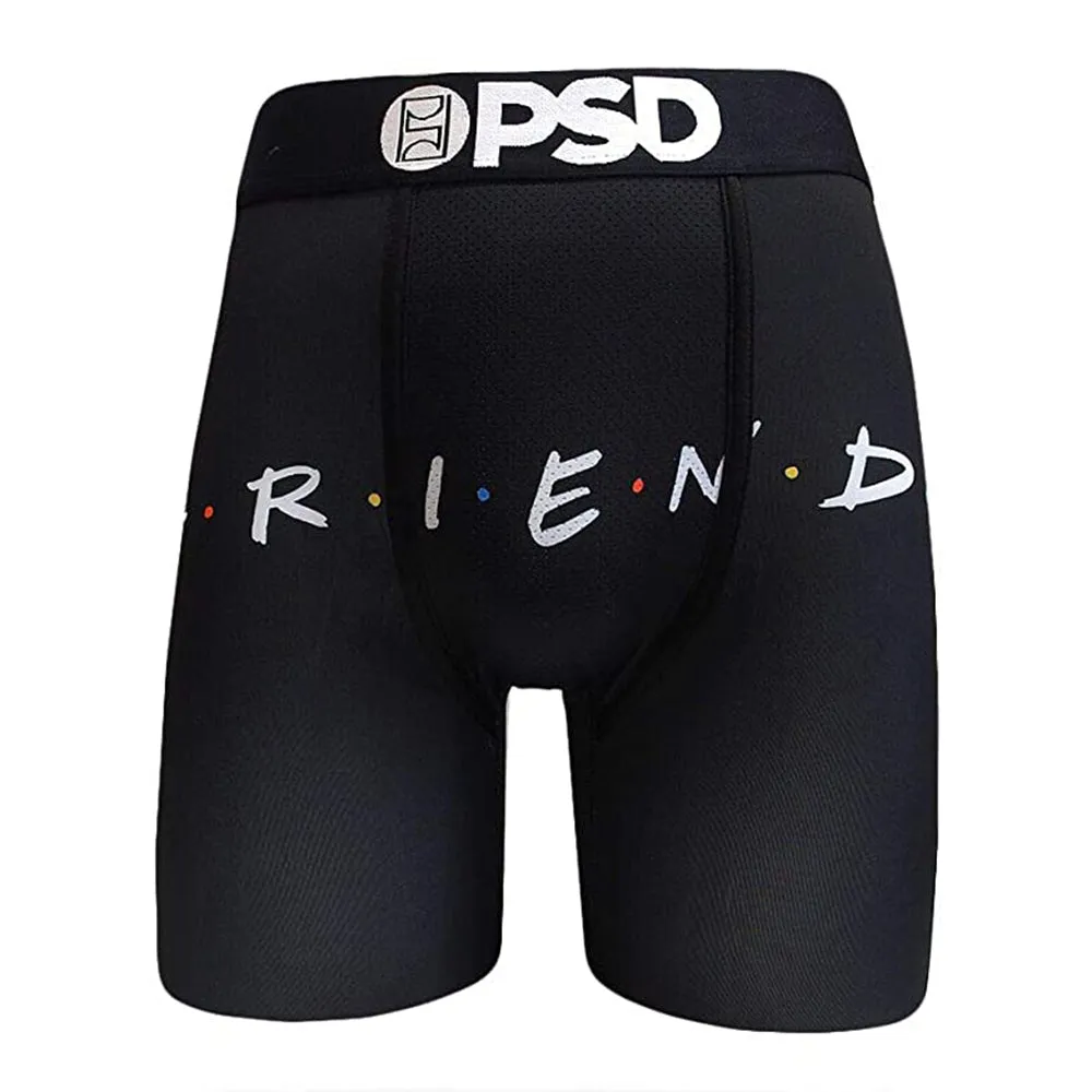 PSD Mens Stretch Wide Band Boxer Brief Friends Series Black Underwear - E31911093-BLK-S