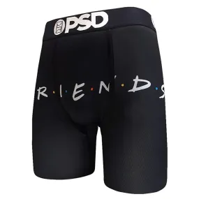 PSD Mens Stretch Wide Band Boxer Brief Friends Series Black Underwear - E31911093-BLK-S