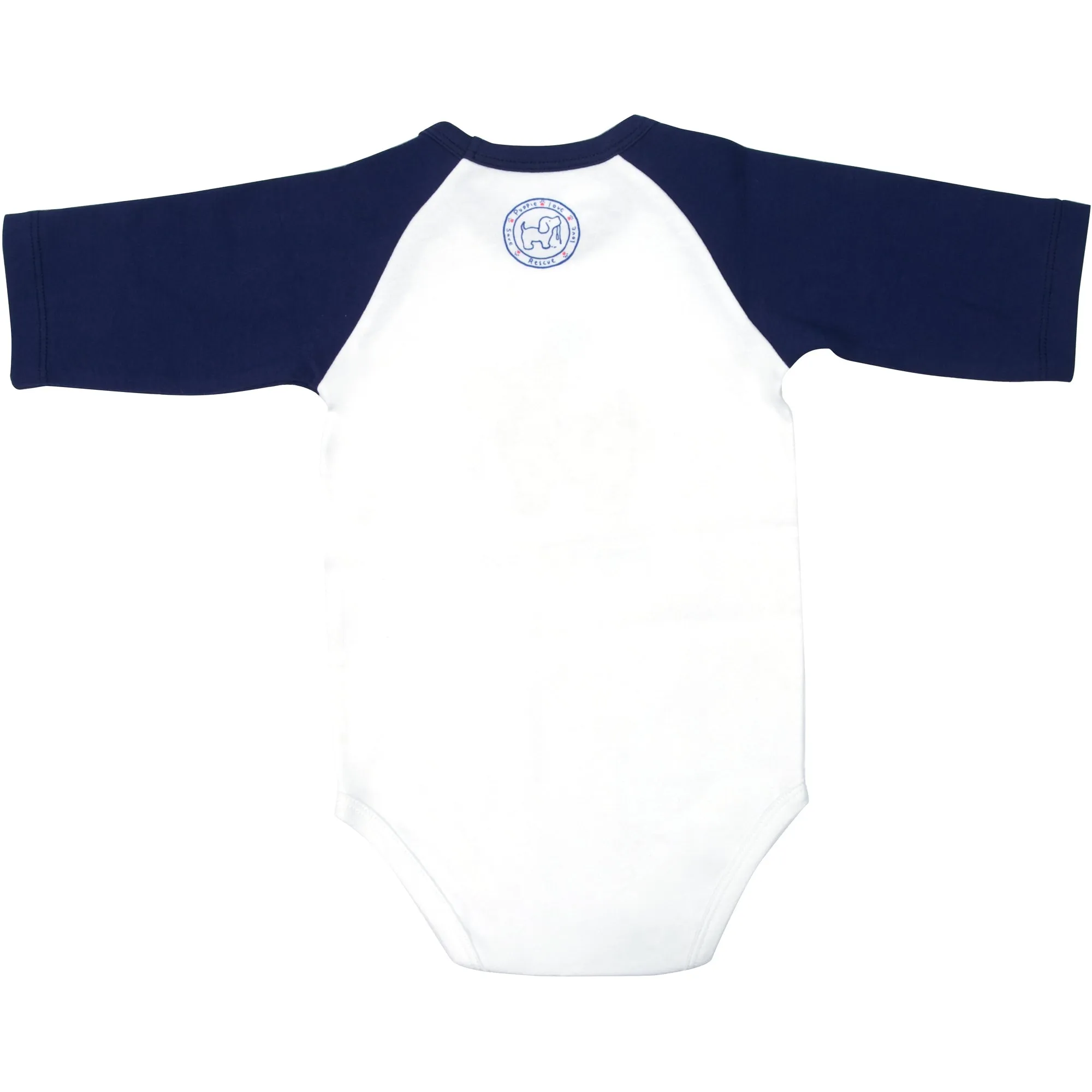 Puppie Love 3/4 Length Navy Sleeve Onesie