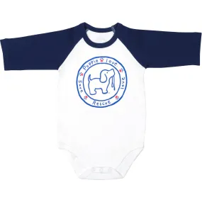 Puppie Love 3/4 Length Navy Sleeve Onesie