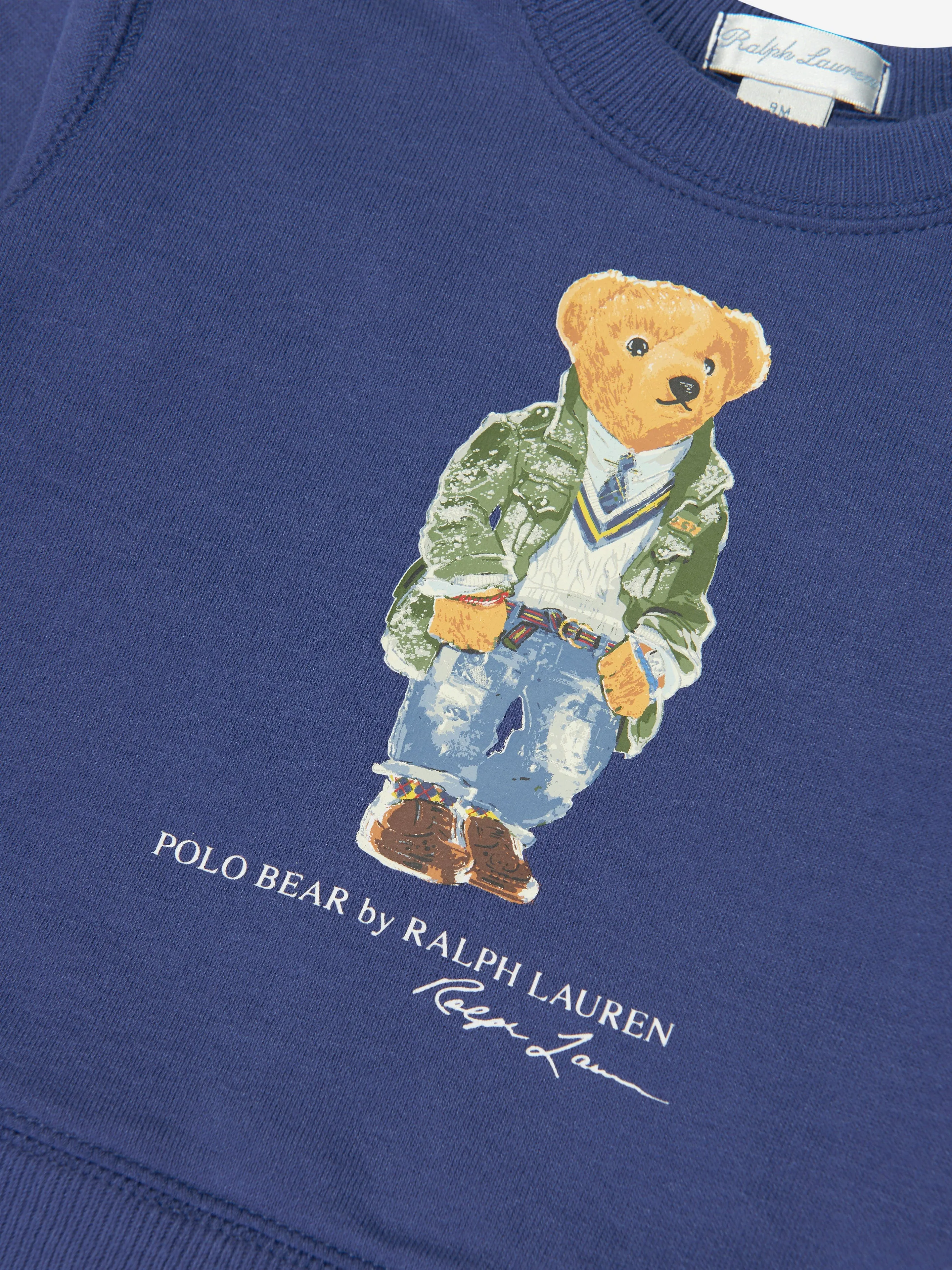 Ralph Lauren Boys Bear Sweatshirt in Blue