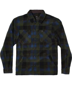 RVCA Yukon Hi Pile Fleece L/S Shirt-Hunter Green