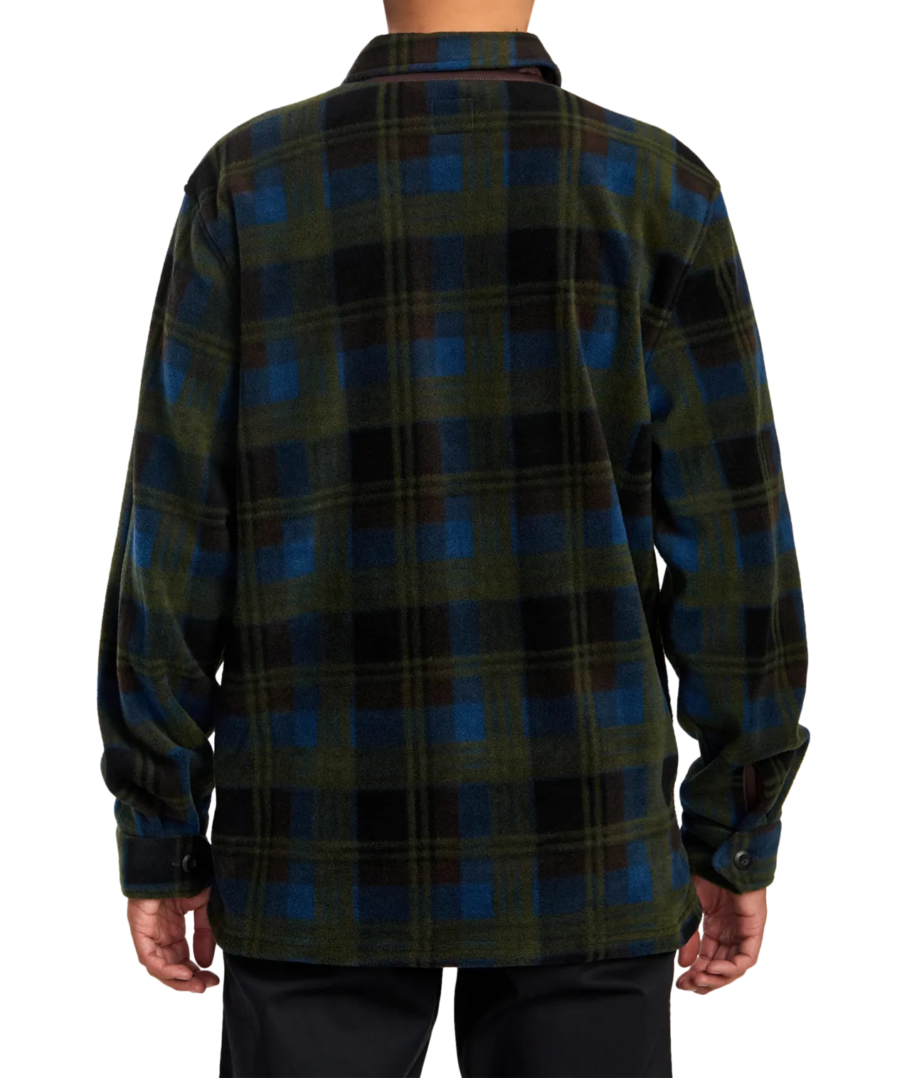 RVCA Yukon Hi Pile Fleece L/S Shirt-Hunter Green