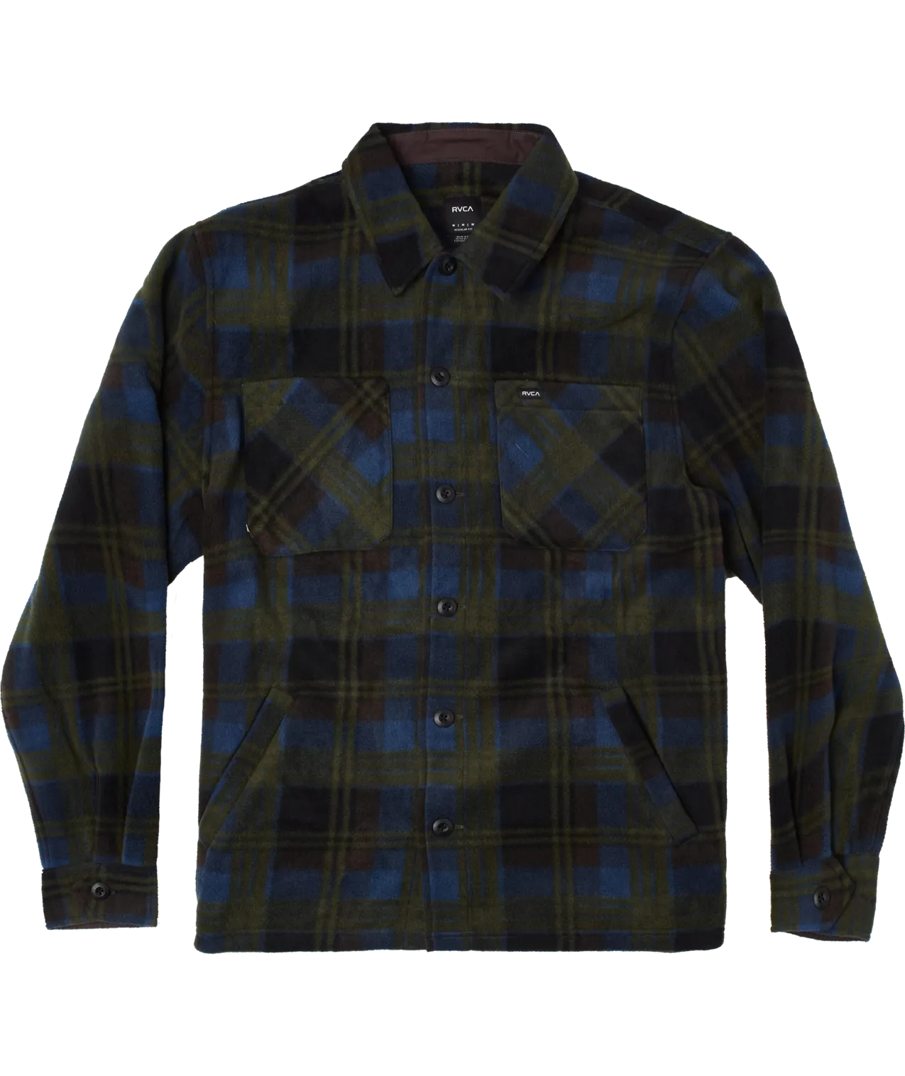 RVCA Yukon Hi Pile Fleece L/S Shirt-Hunter Green