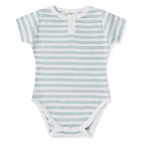 Sage Stripe | Organic Short Sleeve Bodysuit