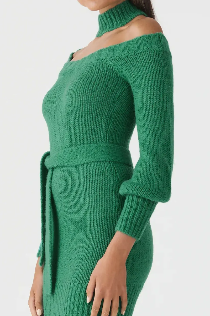 San Sloane Cashel Dress Green