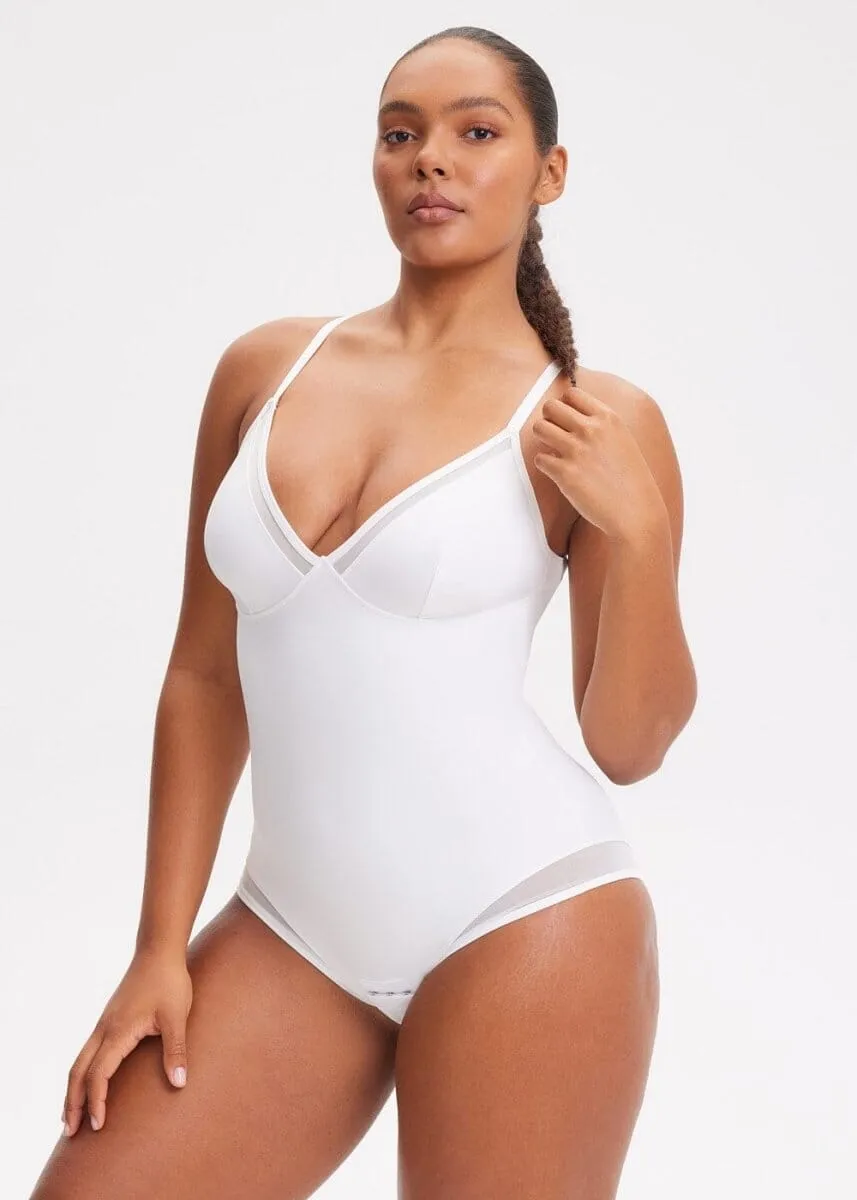 SculptingBodysuit V-Neck Mesh Brief