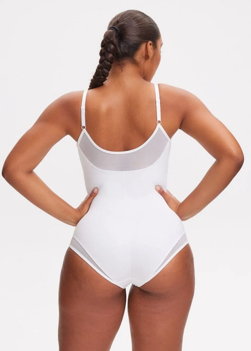 SculptingBodysuit V-Neck Mesh Brief