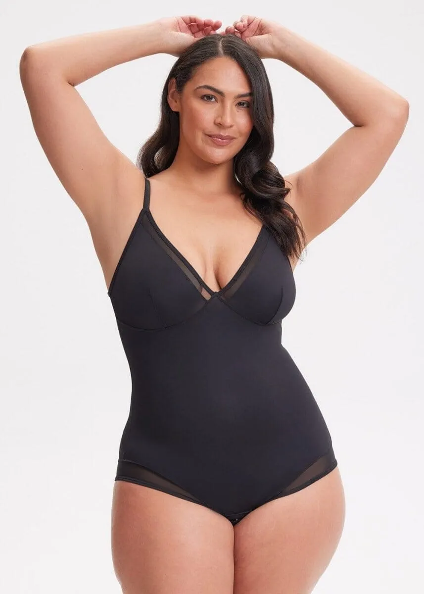 SculptingBodysuit V-Neck Mesh Brief