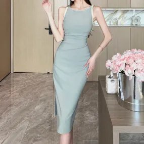 Sleeveless Round Neck Bodycon Dress