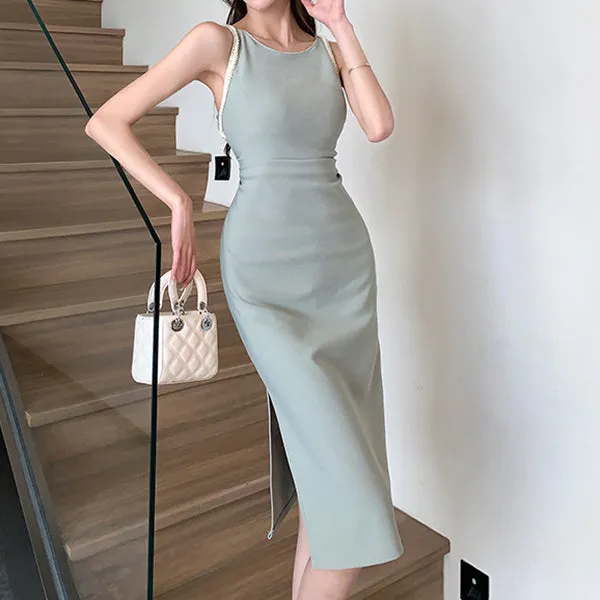 Sleeveless Round Neck Bodycon Dress