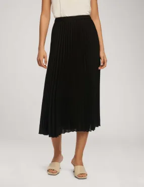 Solid Pull On Pleated Skirt