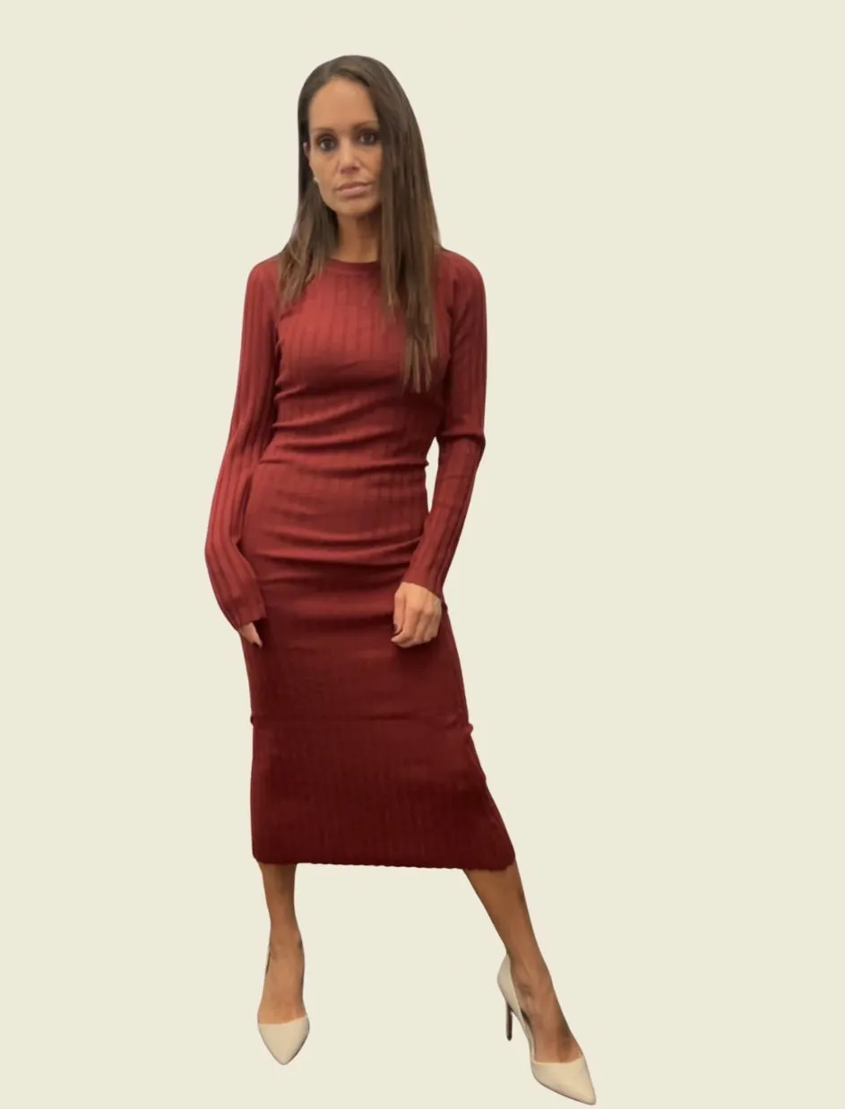 SUPER SOFT RIBBED SWEATER DRESS