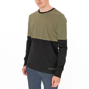 True Religion Men Black Green Colour Block Long Sleeve Tops