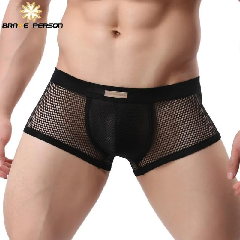 Underwear Men's Breathable Mesh Hollow Boxer Shorts