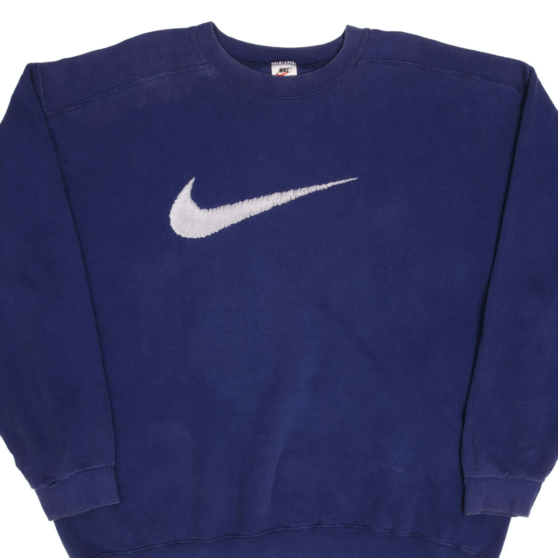 VINTAGE NIKE BIG SWOOSH NAVY BLUE SWEATSHIRT 1990S XL MADE IN USA