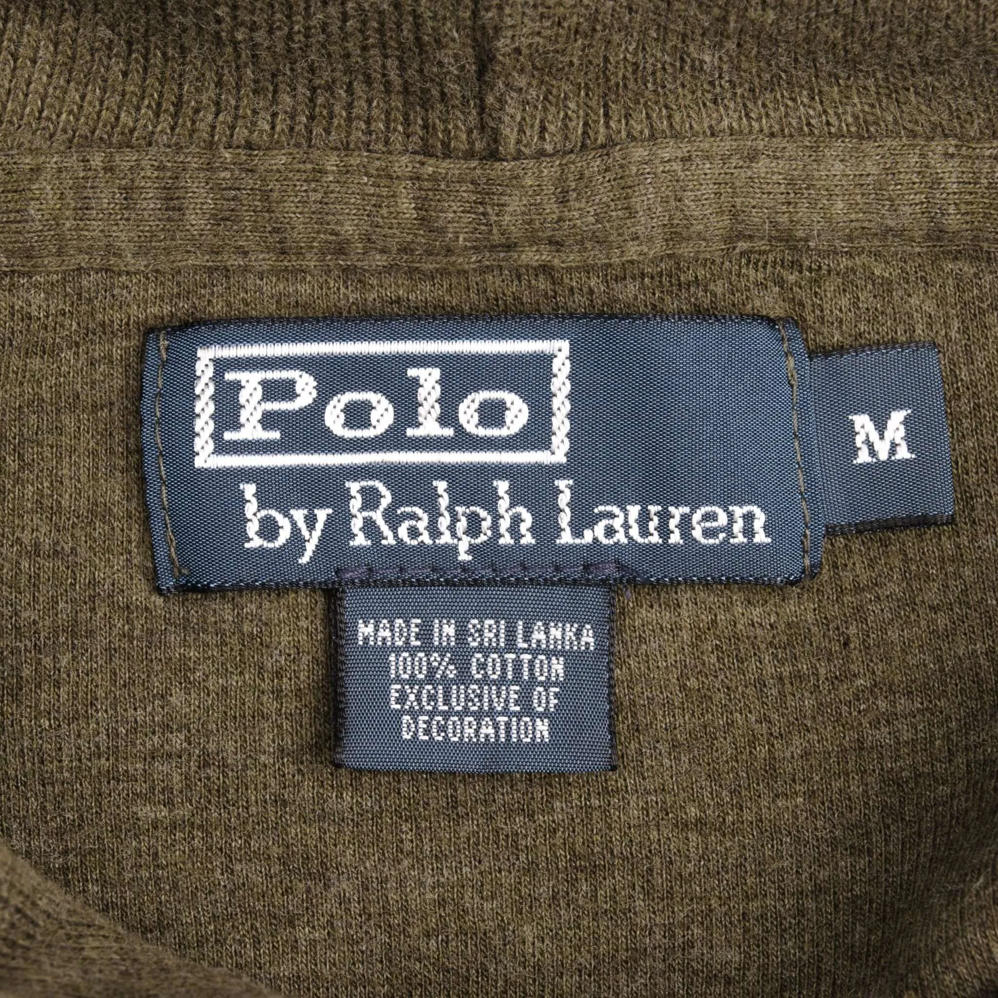 VINTAGE RALPH LAUREN CLASSIC GREEN HOODIE SWEATSHIRT 1990S SIZE MEDIUM