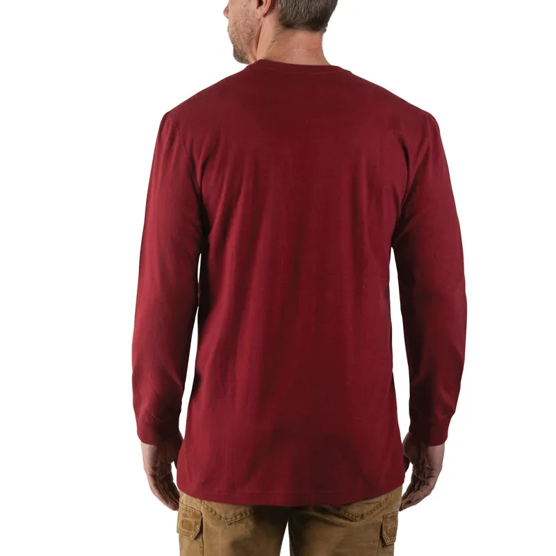 Walls Men's Heavy Lifter Long Sleeve Work Shirt YL879  - Dark Red