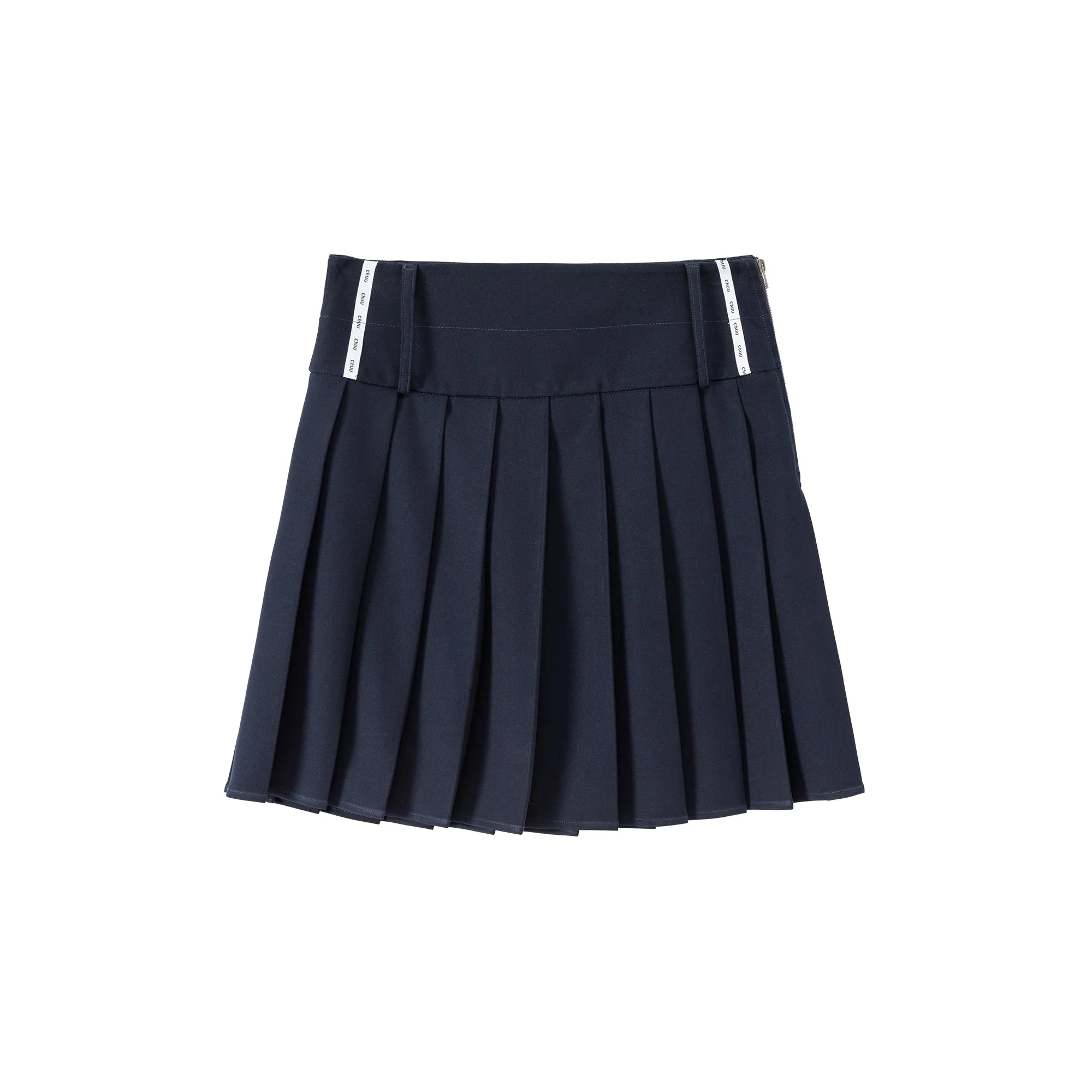 Wide Band Pleated Skirt