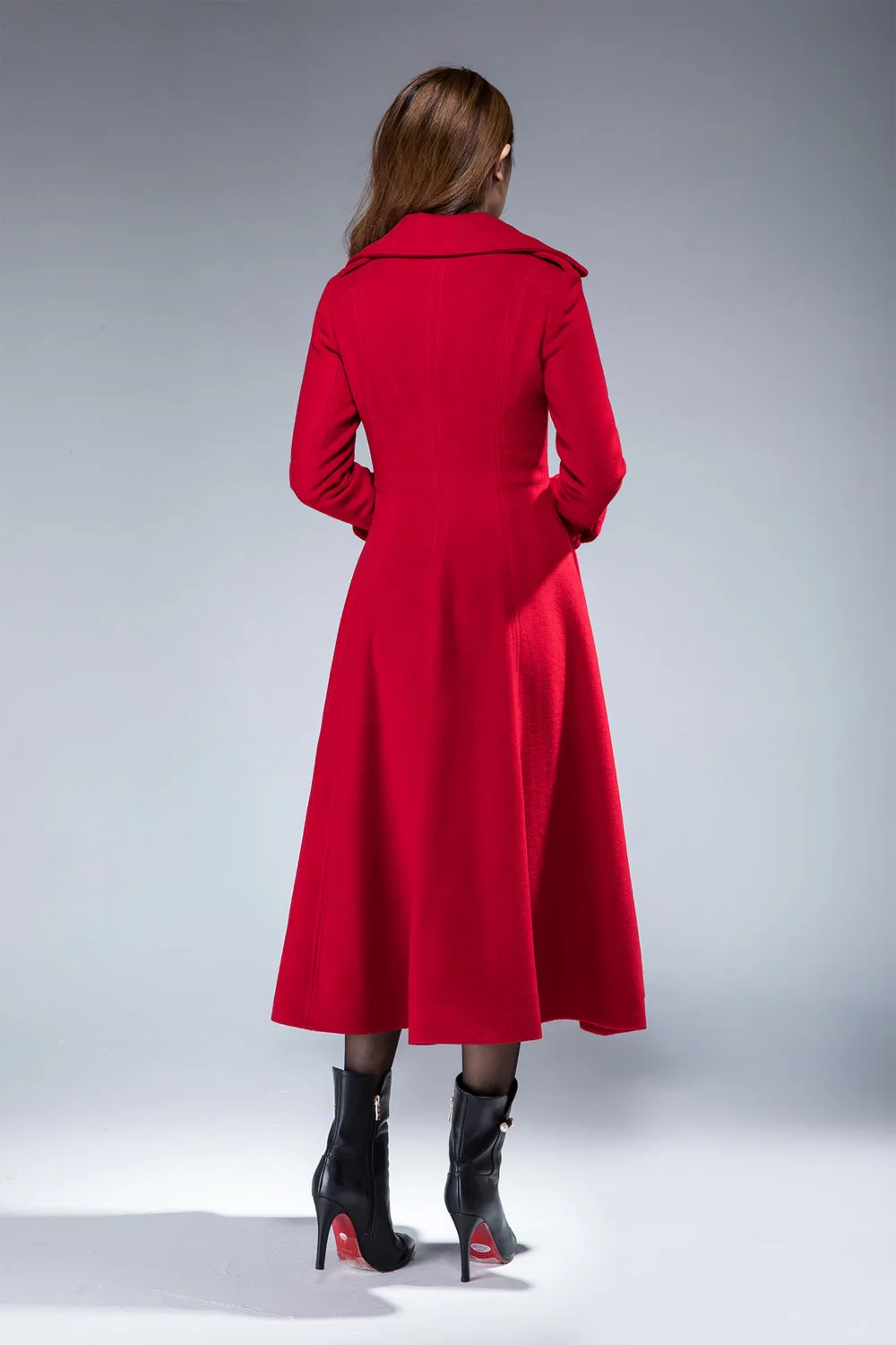 Winter wool coat, long wool coat 1858#