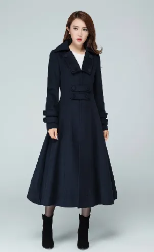 Winter wool coat, long wool coat 1858#