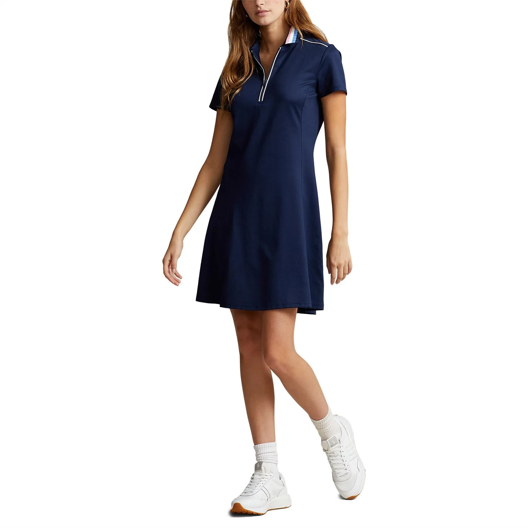 Womens Performance Jersey Polo Dress Refined Navy - SS24