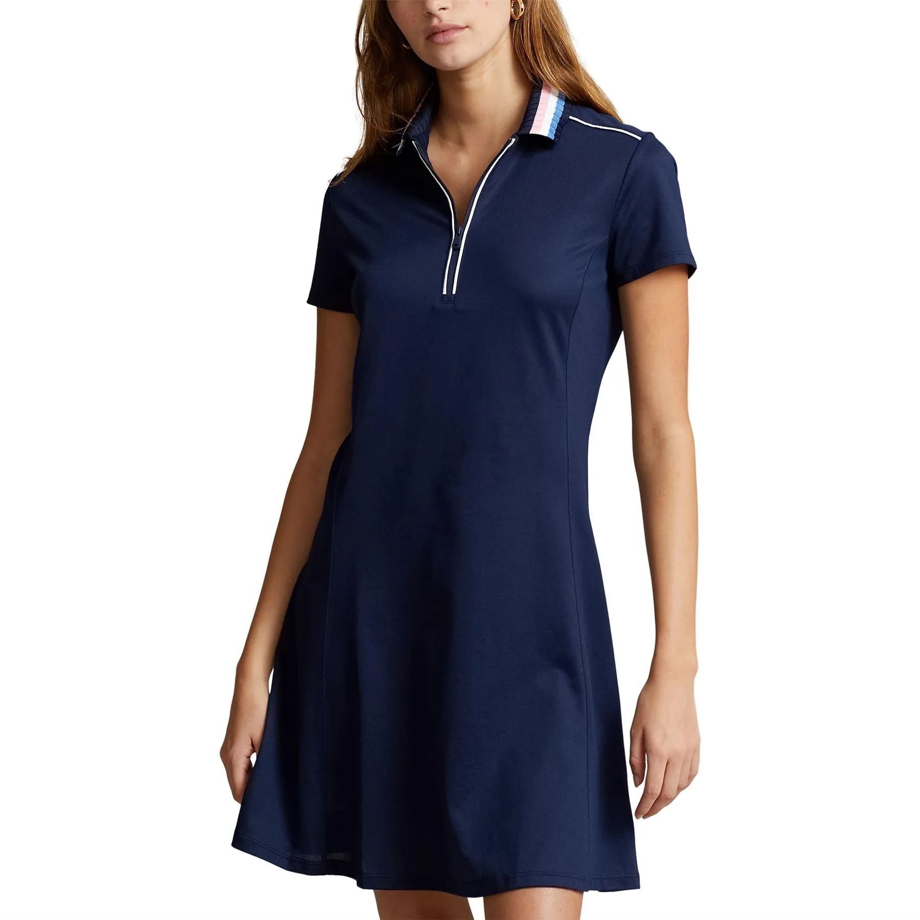 Womens Performance Jersey Polo Dress Refined Navy - SS24